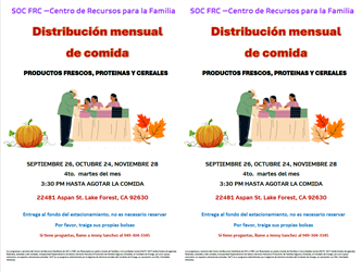 Monthly Food Distribution Spanish Flyer 