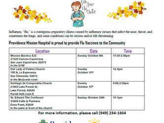 Flu Vaccinations English Flyer