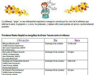 Flu Vaccinations Spanish Flyer